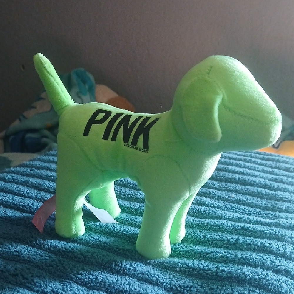 PINK Victoria's Secret Neon Plush Dog